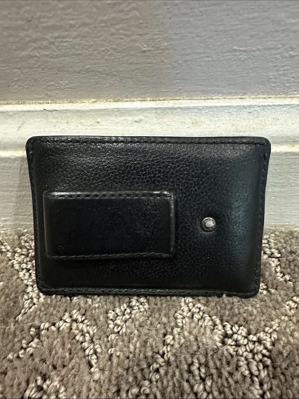 Coach Black Pebbled Leather Card Holder